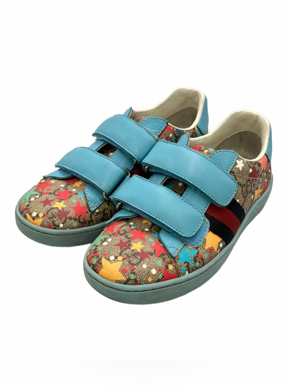 Gucci Kids Low-Top Sneakers GG Supreme Stars Size 29/ USA 11